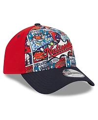 New Era Big Boys and Girls Red/Navy Washington Nationals 2025 Mlb Diamond Hero Edition A-Frame 9FORTY Adjustable Hat