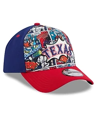 New Era Big Boys and Girls Royal/Red Texas Rangers 2025 Mlb Diamond Hero Edition A-Frame 9FORTY Adjustable Hat