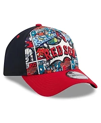 New Era Big Boys and Girls Navy/Red Boston Red Sox 2025 Mlb Diamond Hero Edition A-Frame 9FORTY Adjustable Hat