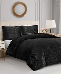Juicy Couture Embossed Leopard Reverse To Royal Leopard 2-Pc. Comforter Set, Twin/Twin Xl