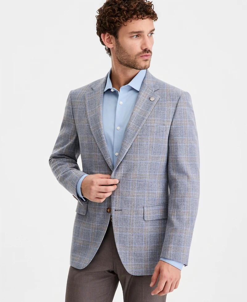 Ted by Baker Men's Blue Plaid Modern-Fit Blazer