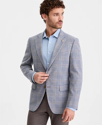 Ted by Baker Men's Blue Plaid Modern-Fit Blazer