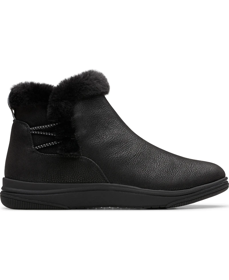 Clarks Women's Cloudsteppers Breeze Fur Wedge Ankle Boots