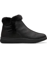 Clarks Women's Cloudsteppers Breeze Fur Wedge Ankle Boots