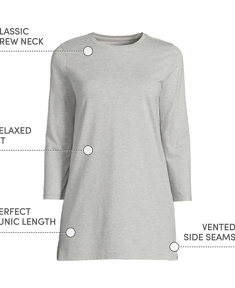 Lands' End Women's Tall 3/4 Sleeve Cotton Supima Tunic