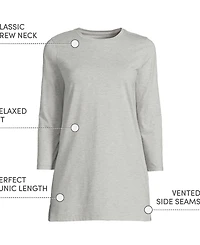 Lands' End Women's Tall 3/4 Sleeve Cotton Supima Tunic