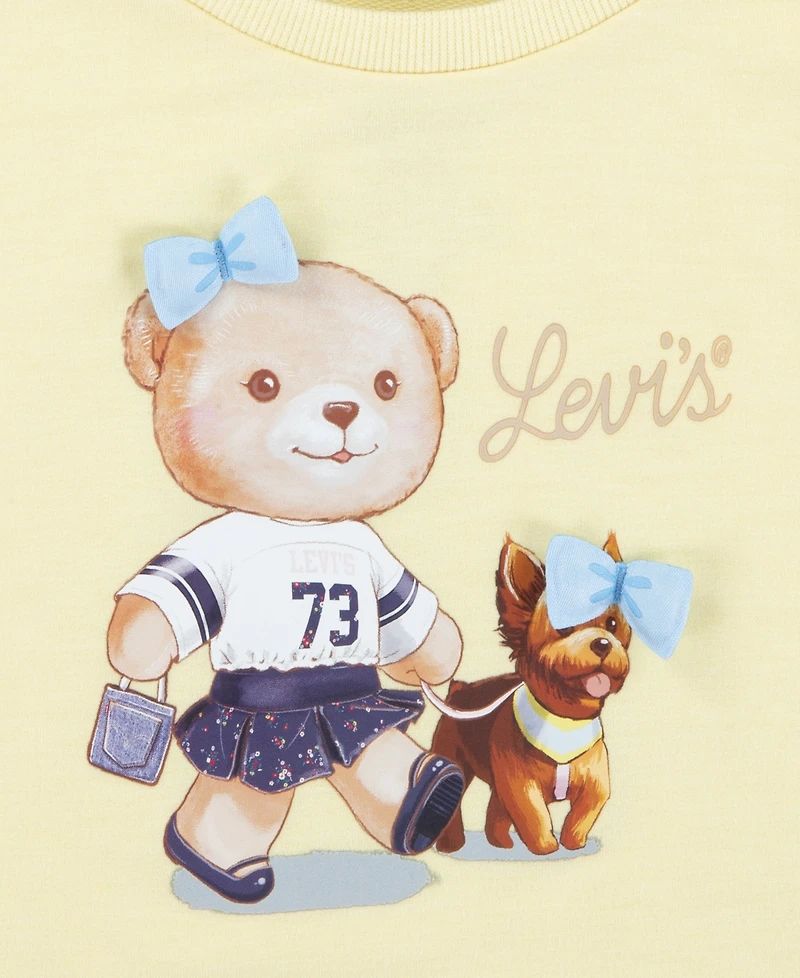 Levi's Toddler Girls 2-Piece Drop Shoulder Top and Jeans Set