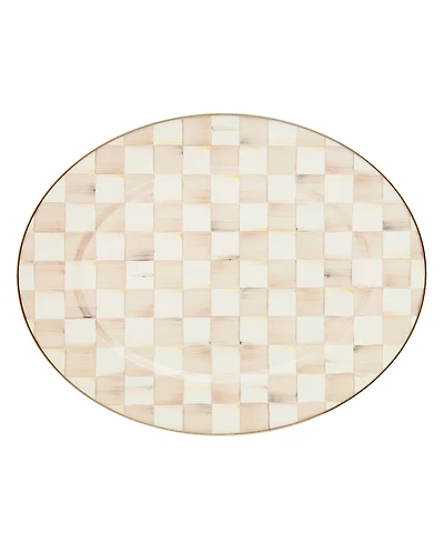 MacKenzie-Childs Mocha Check Large Oval Platter