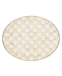 MacKenzie-Childs Mocha Check Large Oval Platter