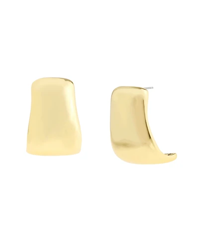 Steve Madden Gold Vintage Curved Button Earrings
