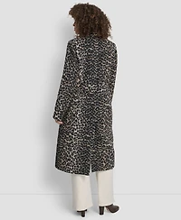 Dkny Women's Maxi Boucle Notch Collar Coat