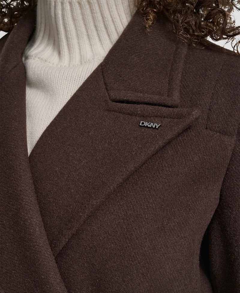 Dkny Women's Notch Collar Belted Wrap Coat