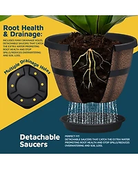 Lifemaster 10-Inch Whiskey Barrel Planters Outdoor Pack of 2