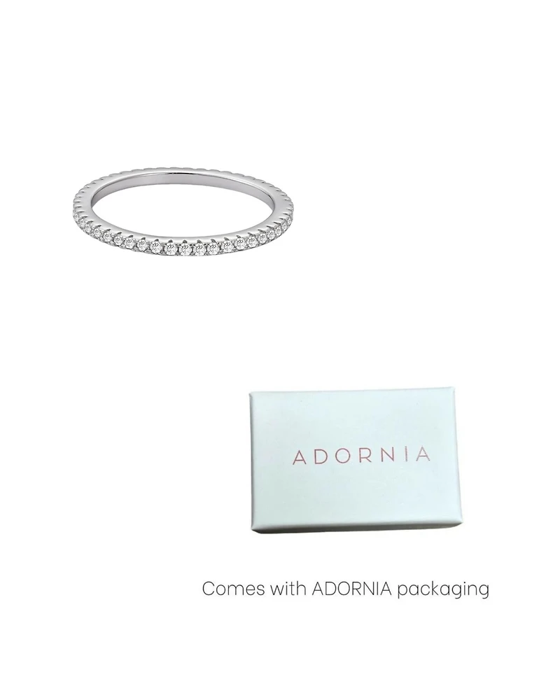 Adornia Fine .925 Sterling Silver Cz Eternity Band Ring