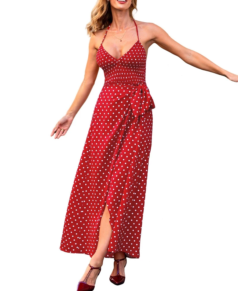 Cupshe Women's Honey Please Polka Dot Maxi Beach Dress