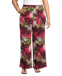 Lands' End Women's Plus Rayon High Rise Wide Leg Pants - Set Bottom
