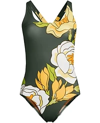 Lands' End Women's Petite Tugless X-Back One Piece Swimsuit