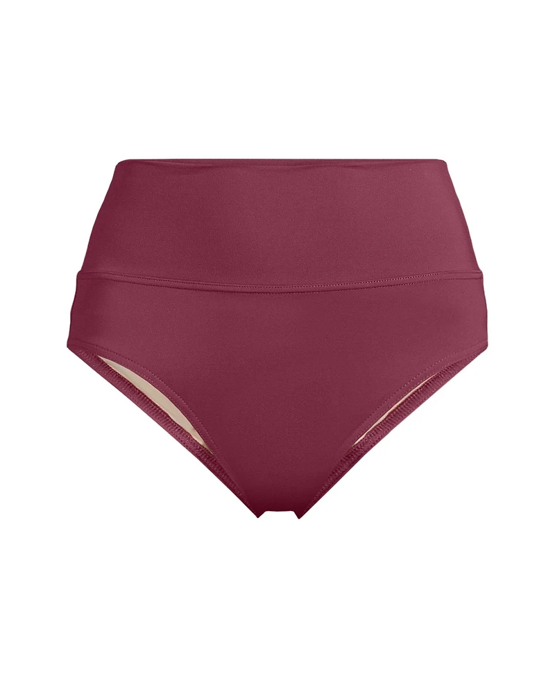 Lands' End Women's Petite Pinchless High Waisted Bikini Bottoms