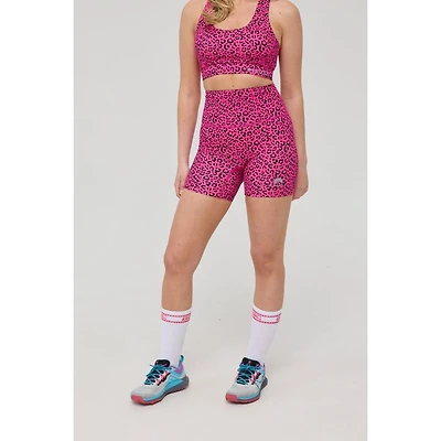Oosc Women's Infinite High Waisted Shorts - Pink Leopard