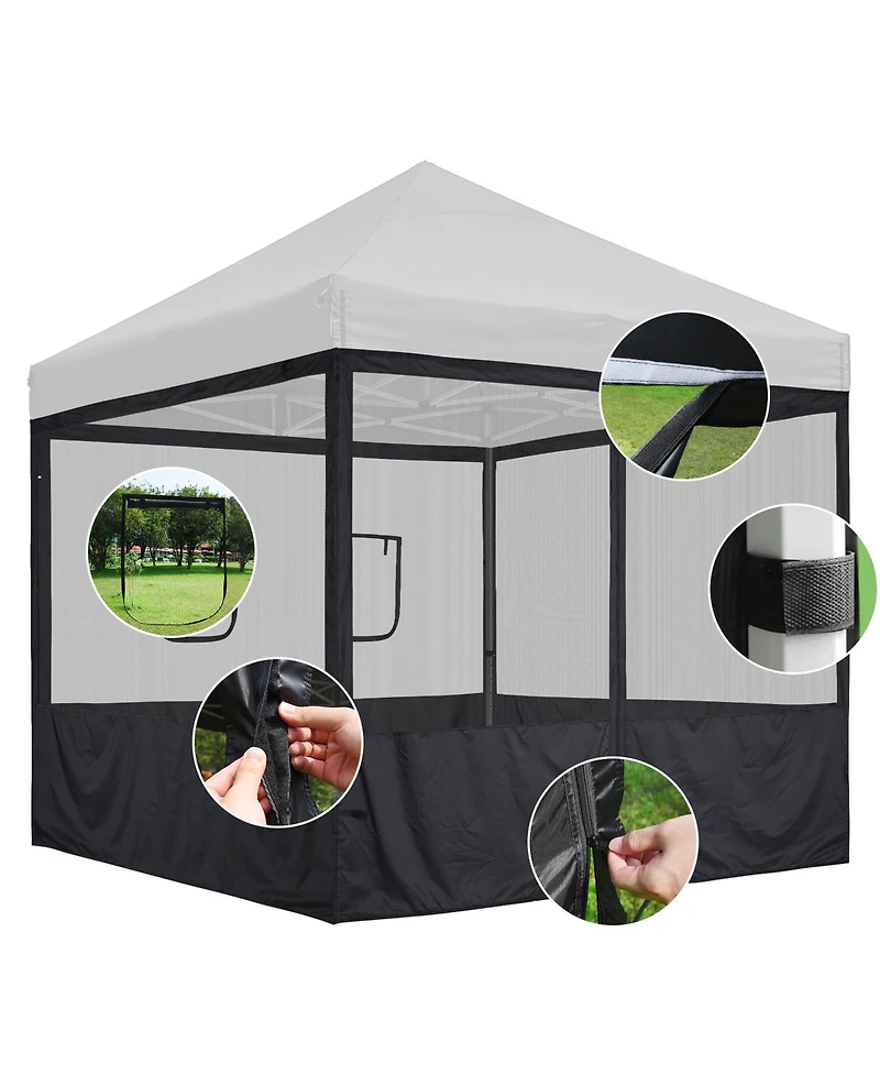 Yescom InstaHibit 8 Pcs 10 ft Pop Up Canopy Tent Sidewall Mesh Side Wall Party Canopy