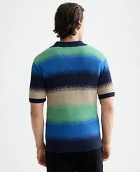 Scotch & Soda Men's Relaxed Fit Short Sleeve Striped Polo Shirt