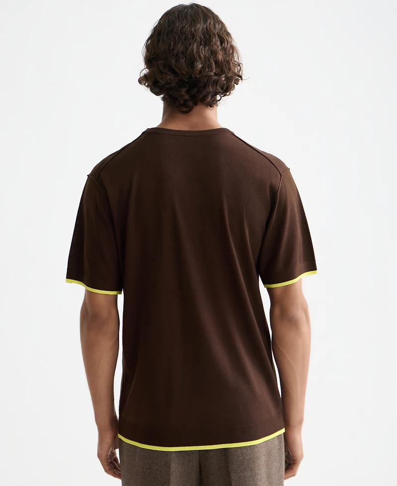 Scotch & Soda Men's Relaxed Fit Short Sleeve Textured T-Shirt