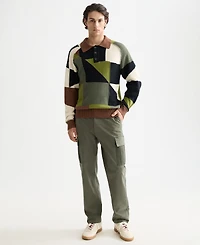 Scotch & Soda Men's Patchwork Long Sleeve Polo Sweater