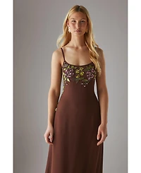 Warehouse Embellished Strappy Sequin Midi Dress