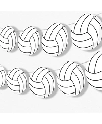 Volleyball Garland Banner, 30 Feet of Cord, 15 Double-Sided White Volleyballs