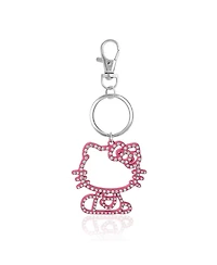 Hello Kitty Pink Silhouette Outline Crystal Keychain