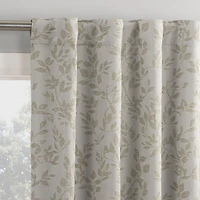 Sun Zero Elmira Foliage Woven Jacquard 100% Blackout Back Tab Curtain Panel Pair