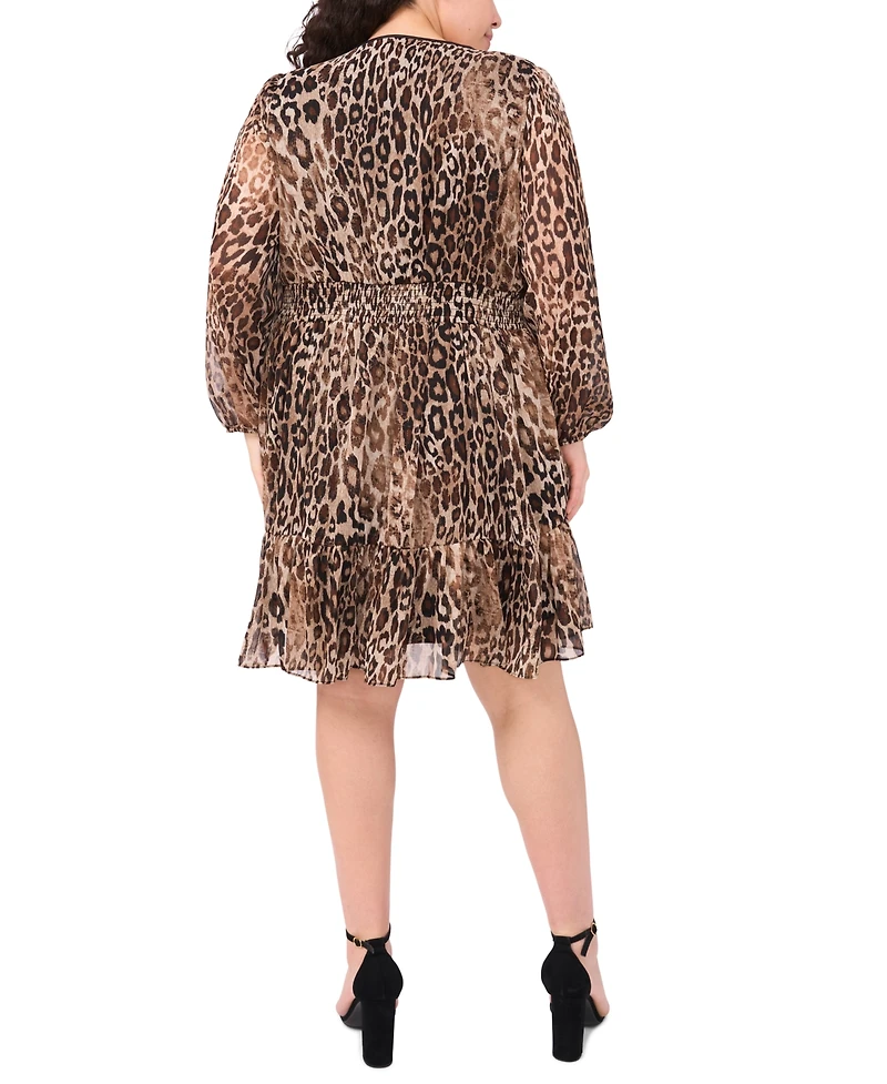 Msk Plus Size Animal Print Shift Dress