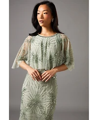 Coast Women's Floral Embellished Cape Midi Dress