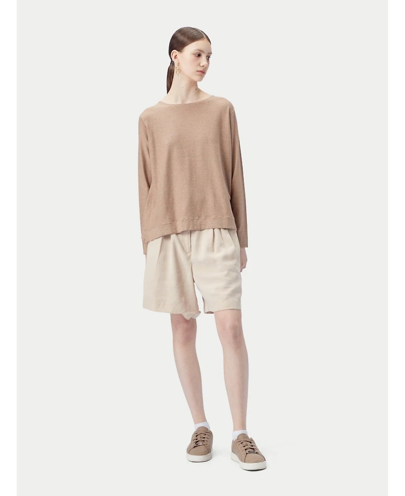 Gobi Cashmere Women's Boatneck Cotton Silk Cashmere Blend Sweater