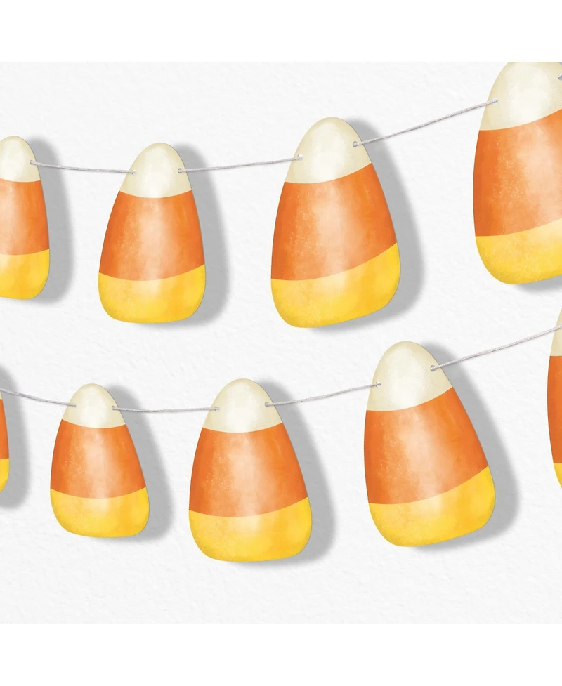 Big Dot of Happiness Candy Corn Garland Banner, 30 Feet of Cord, 15 Paper Classic Candy Corn Shapes