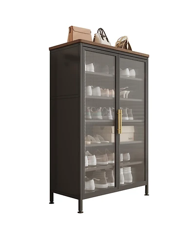 Mega Casa Shoe Storage Cabinet with Doors, 6-Tier Sturdy Support Legs, Shoes Rack Organizer for Entryway, Front Door
