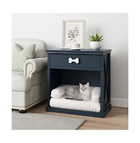 Zeus & Ruta Storage Cabinet with Led Light and Built-in Cat Bed Cat Cave