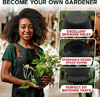 Lifemaster Campior Plastic Plant Pots with Drainage