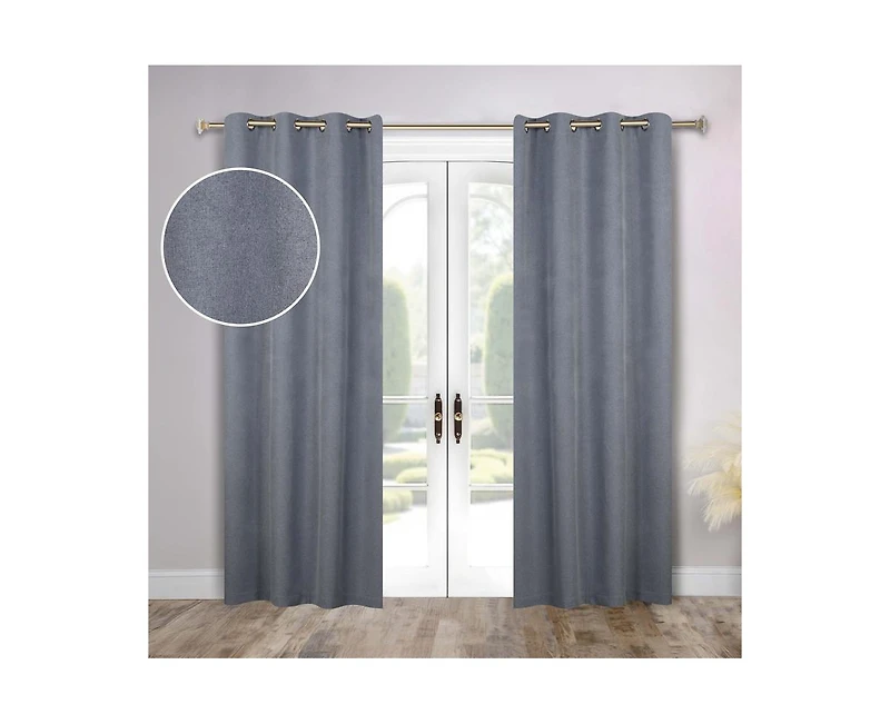 Superior Neal 100% Blackout Solid Machine Washable Curtains, Set of 2 Panels