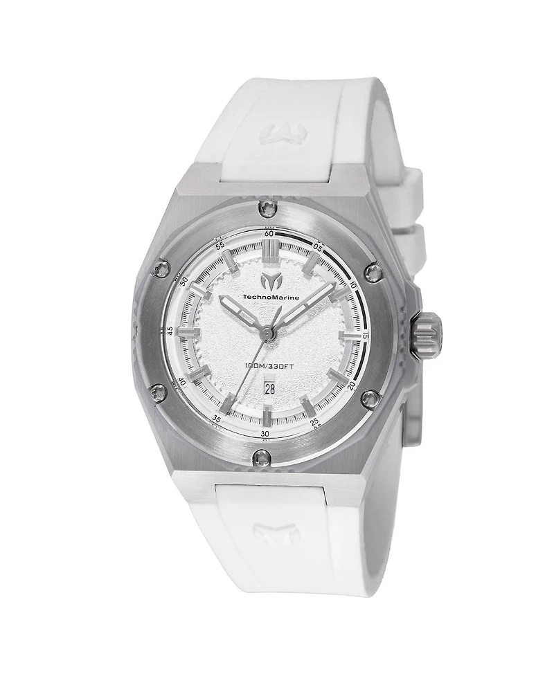 Technomarine Women's Tm-416049 Coral Quartz 3 Hand Silver Dial Watch
