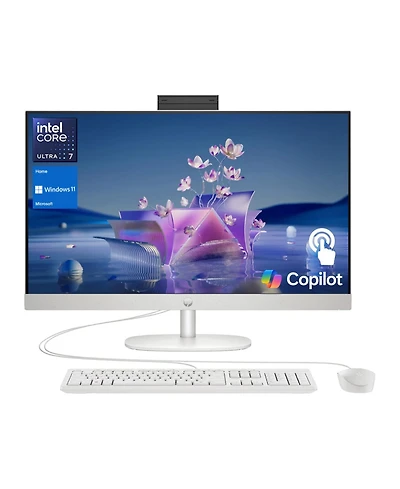 Hp Essential 27" Premium All-in-One Intel Core Ultra 7 155U 8GB Ram Intel Graphics 512GB Ssd Storage Windows 11 Home Fhd 60Hz - White