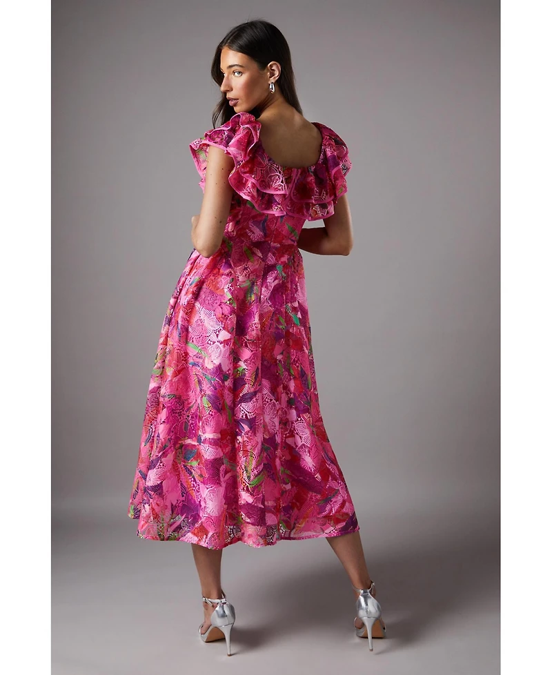 Coast Women's Frill Sleeve Midi Dress