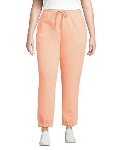 Lands' End Women's Plus Serious Sweats High Rise Jogger Pants - Set Bottom