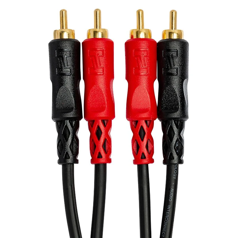 Hosa Technology 3.3'/1m 2 Rca Male to 2 Rca Male Stereo Interconnect Cable, Gold Contacts