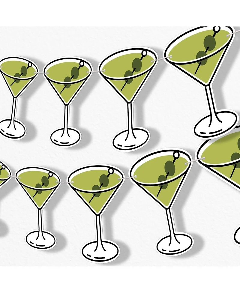 Big Dot of Happiness A Tini Bit Older Garland Banner, 30 Feet Cord, 15 Double-Sided Martini Glasses
