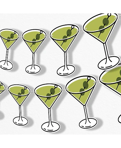 Big Dot of Happiness A Tini Bit Older Garland Banner, 30 Feet Cord, 15 Double-Sided Martini Glasses