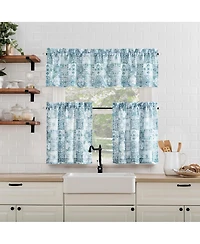 Greco Mosaic Semi-Sheer Rod Pocket Kitchen Curtain Valance