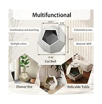 Zeus & Ruta 25.98" Pet Carrier Side Table Planter in Colored Oak