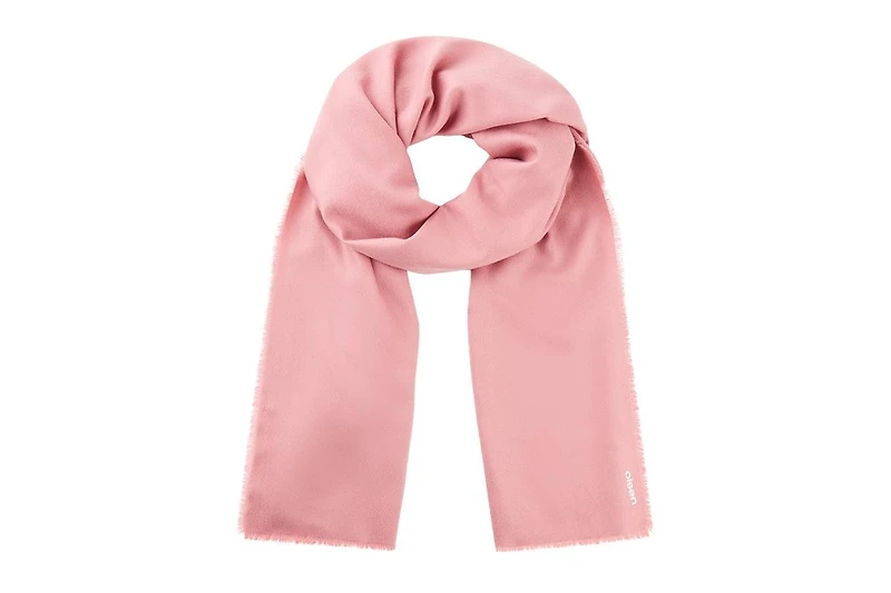 Olsen Solid Scarf with Frayed Edge Trim