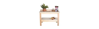 Slickblue Wooden Potting Bench Garden Table for Efficient Planting and Garden Organization